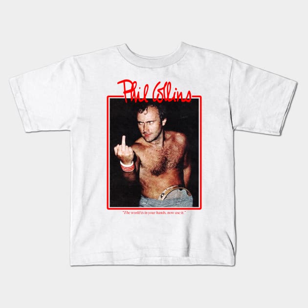 Iconic Phil Collins Kids T-Shirt by Triggers Syndicate